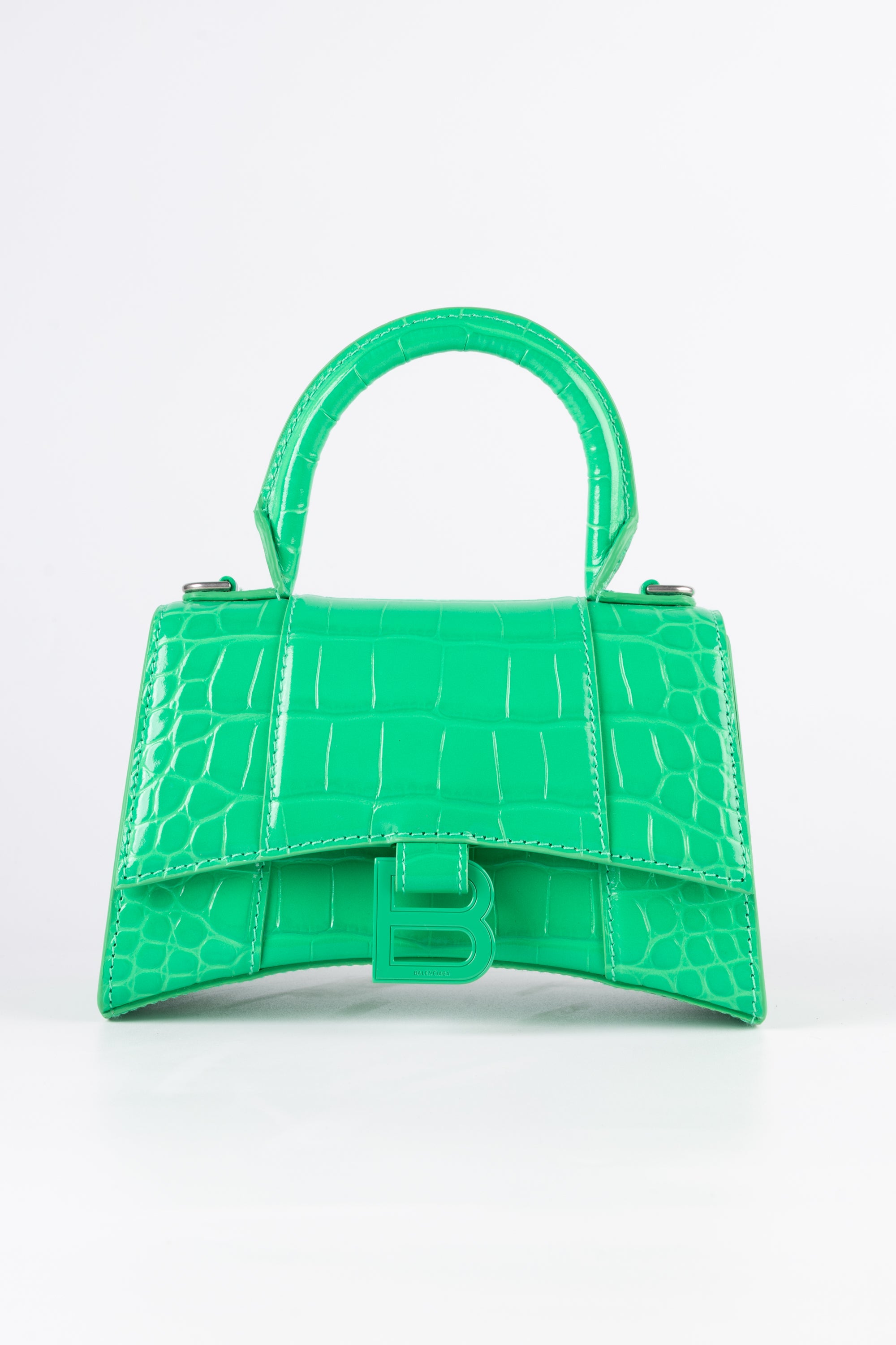 Balenciaga Hourglass Verde in Cocco