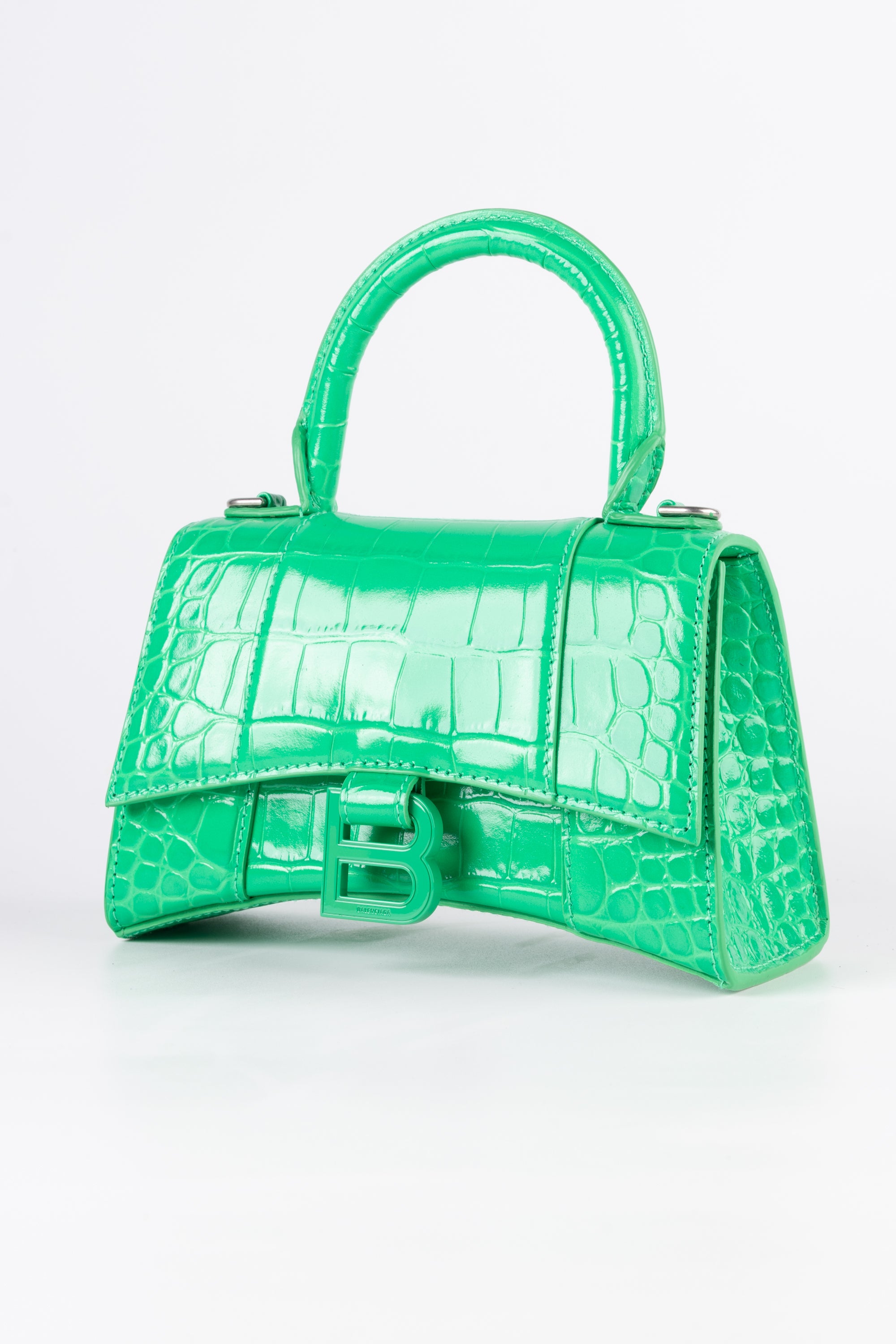 Balenciaga Hourglass Verde in Cocco