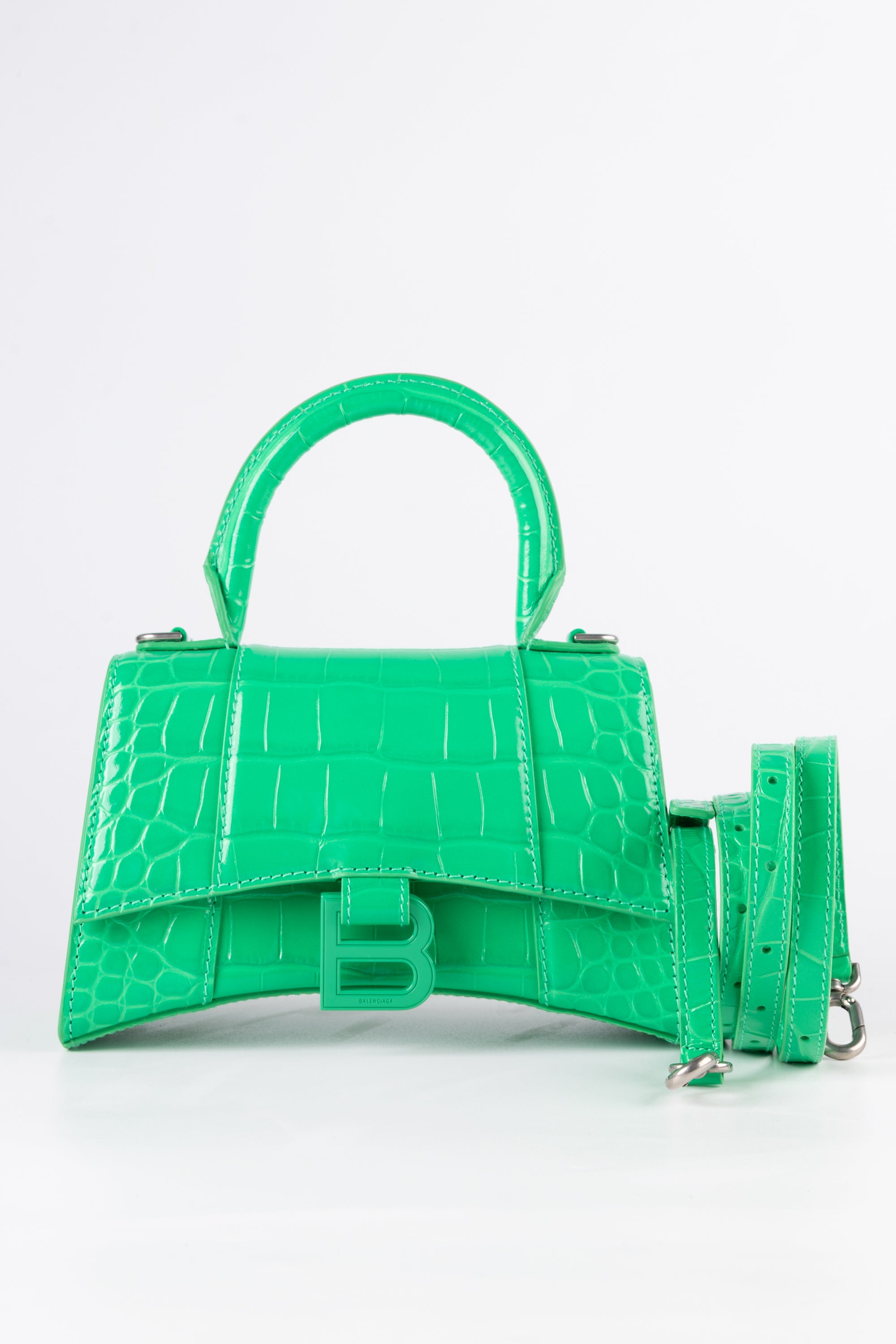 Balenciaga Hourglass Verde in Cocco