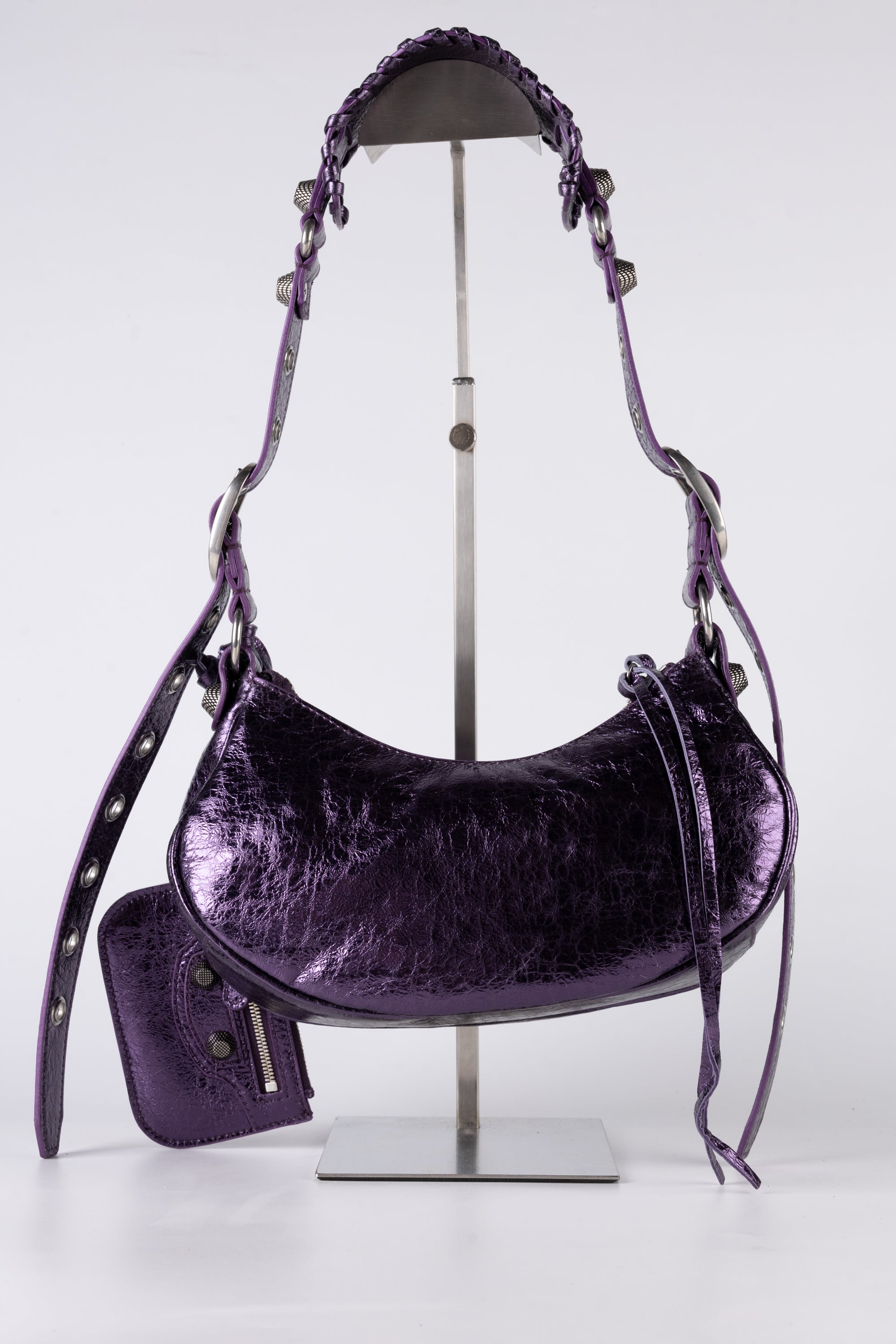 Balenciaga le cagole XS viola metallizzato