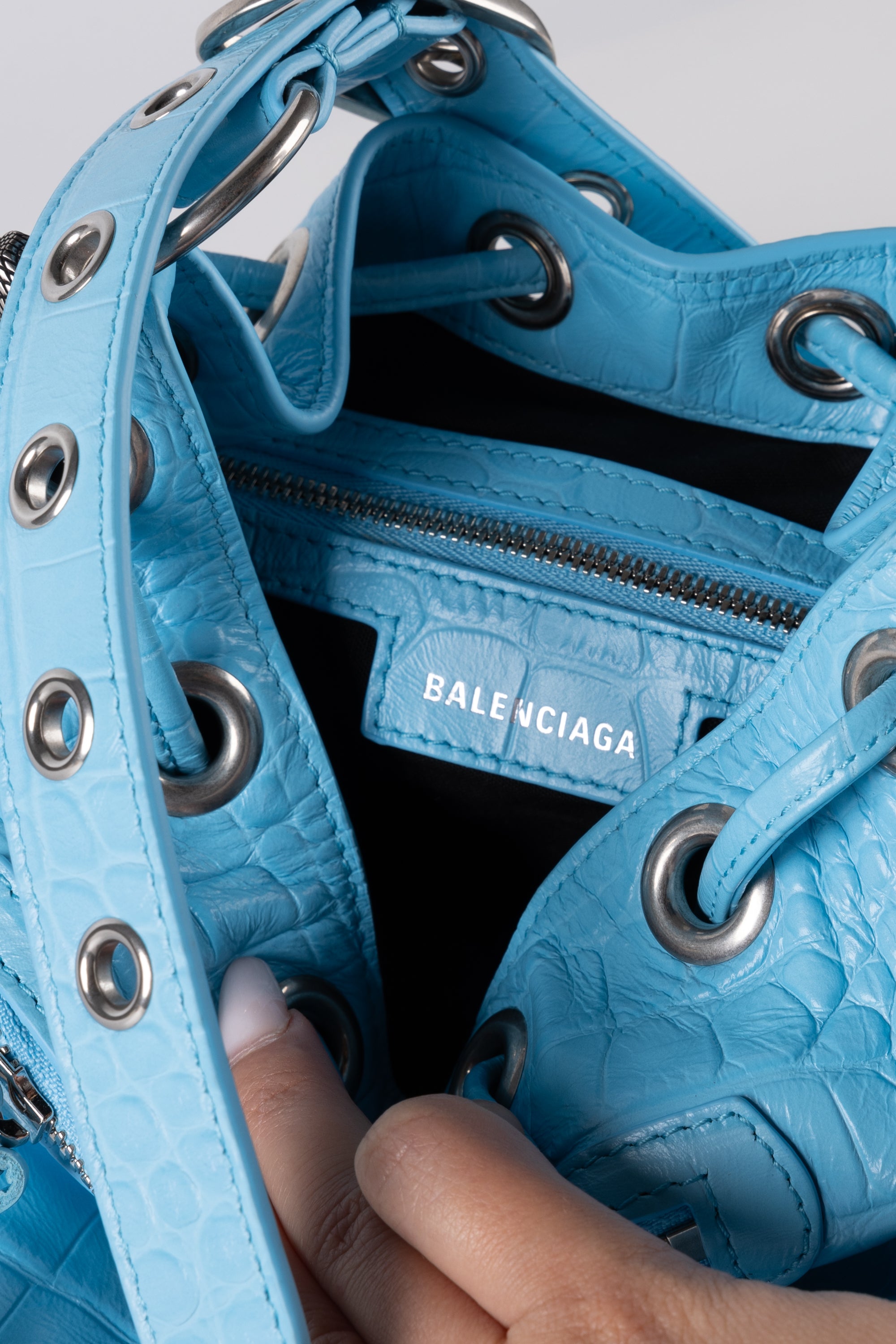 Balenciaga secchiello le cagole XS azzurro