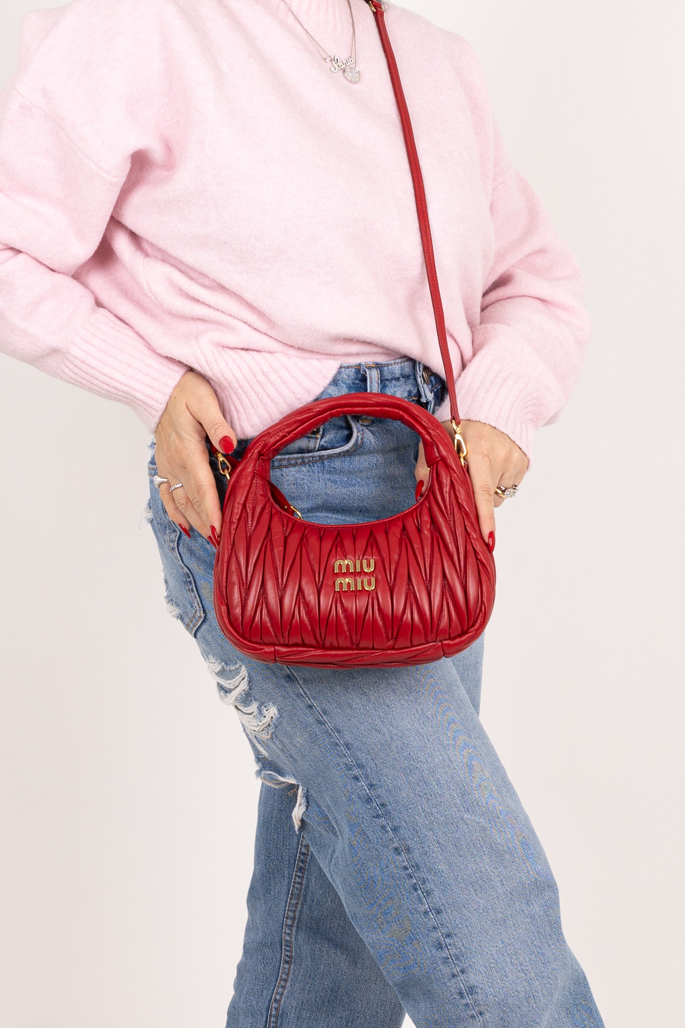 Miu Miu Hobo Wander Small Rossa
