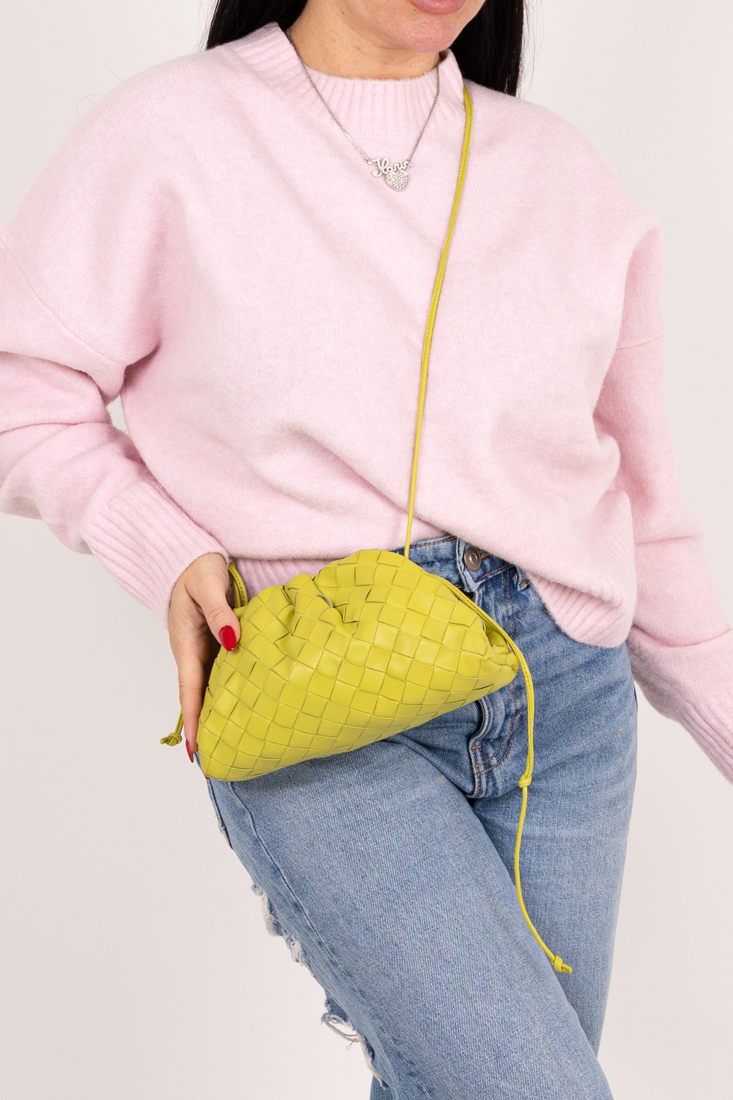 Bottega Veneta Mini Pouch con tracolla Verde lime