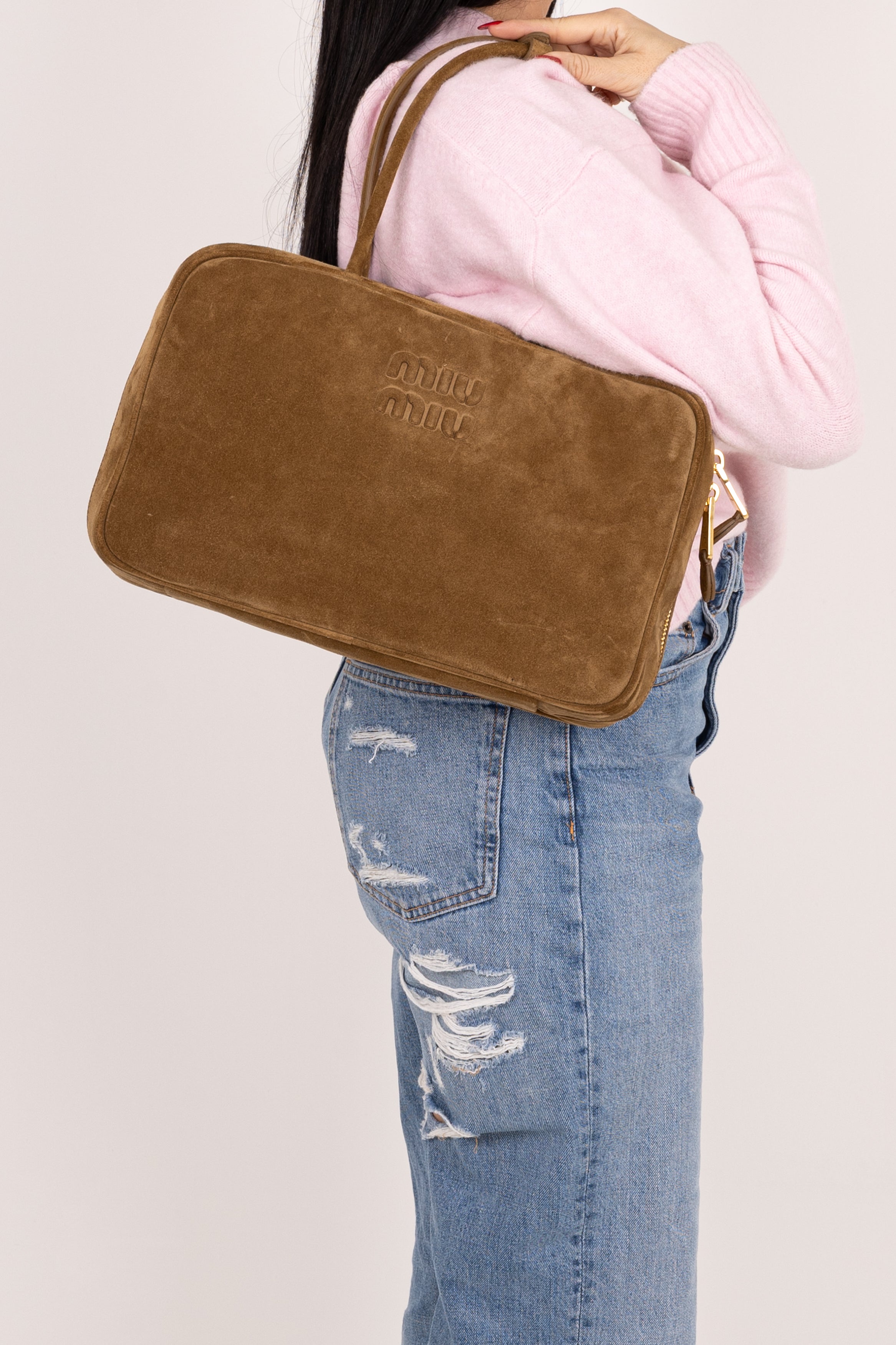 Miu Miu Arcadie Grande In suede marrone RISERVATA