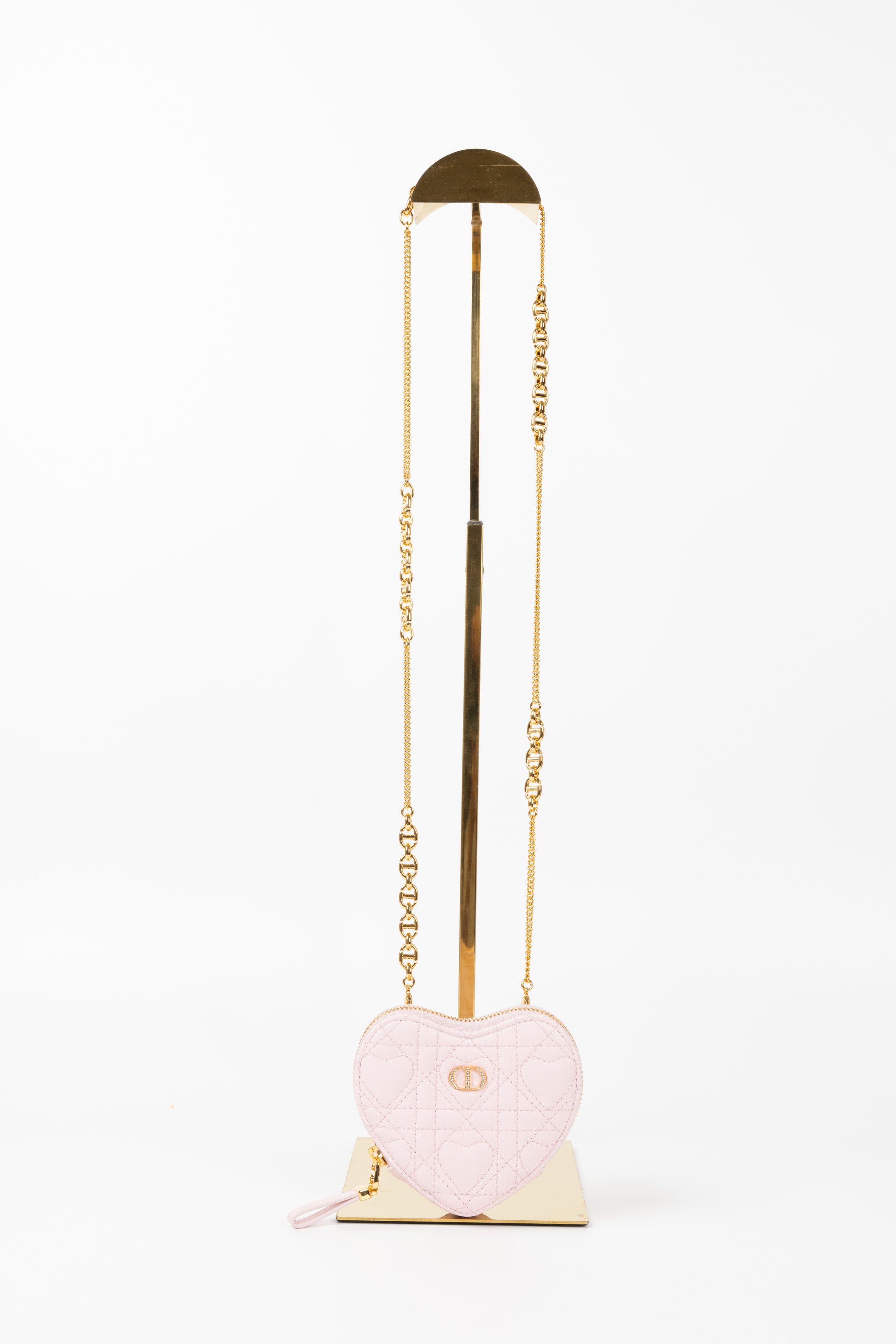 DIOR MICRO CUORE CON CATENA ROSA MACARON