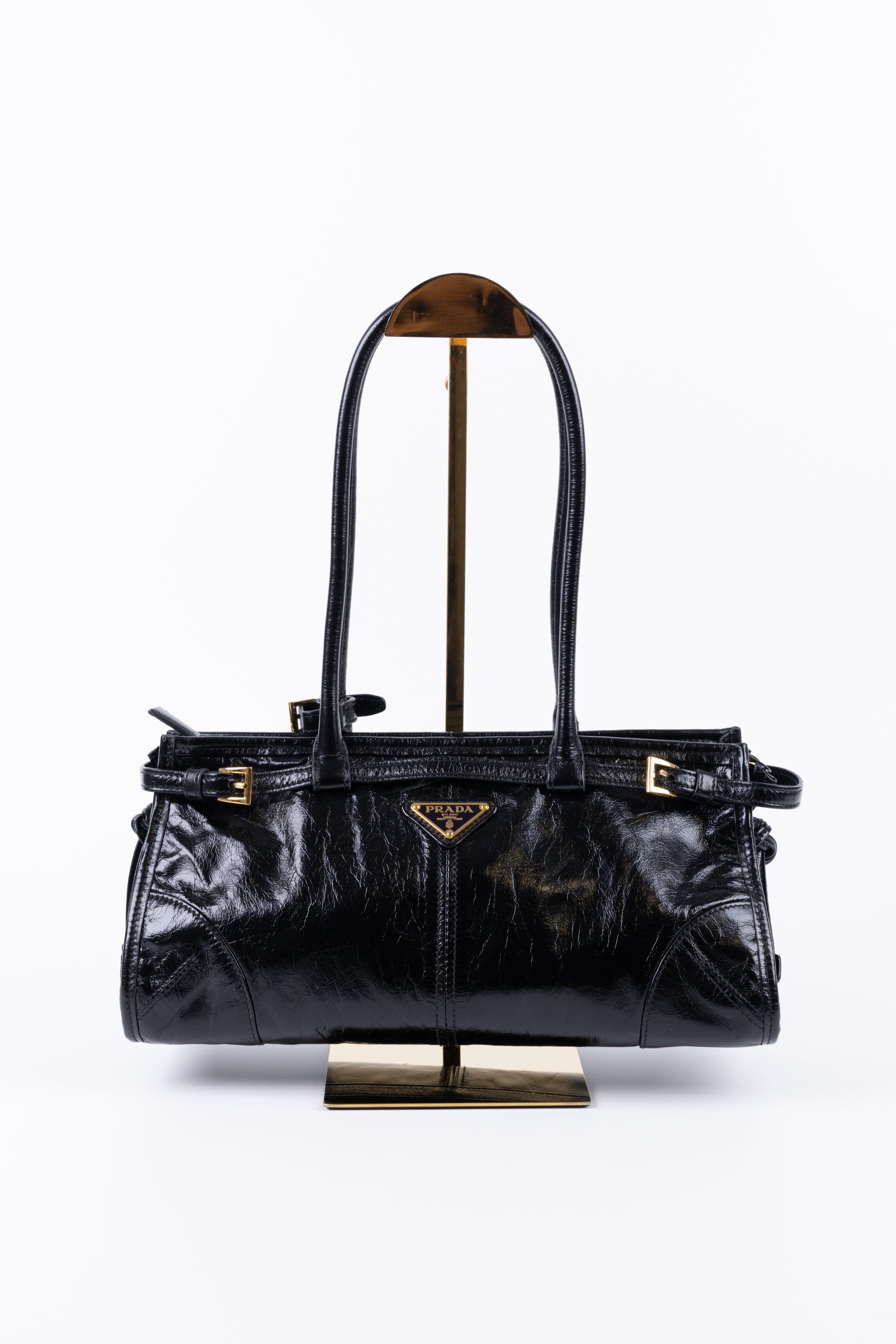 PRADA BONNIE NERA IN PELLE LUCIDA NERA