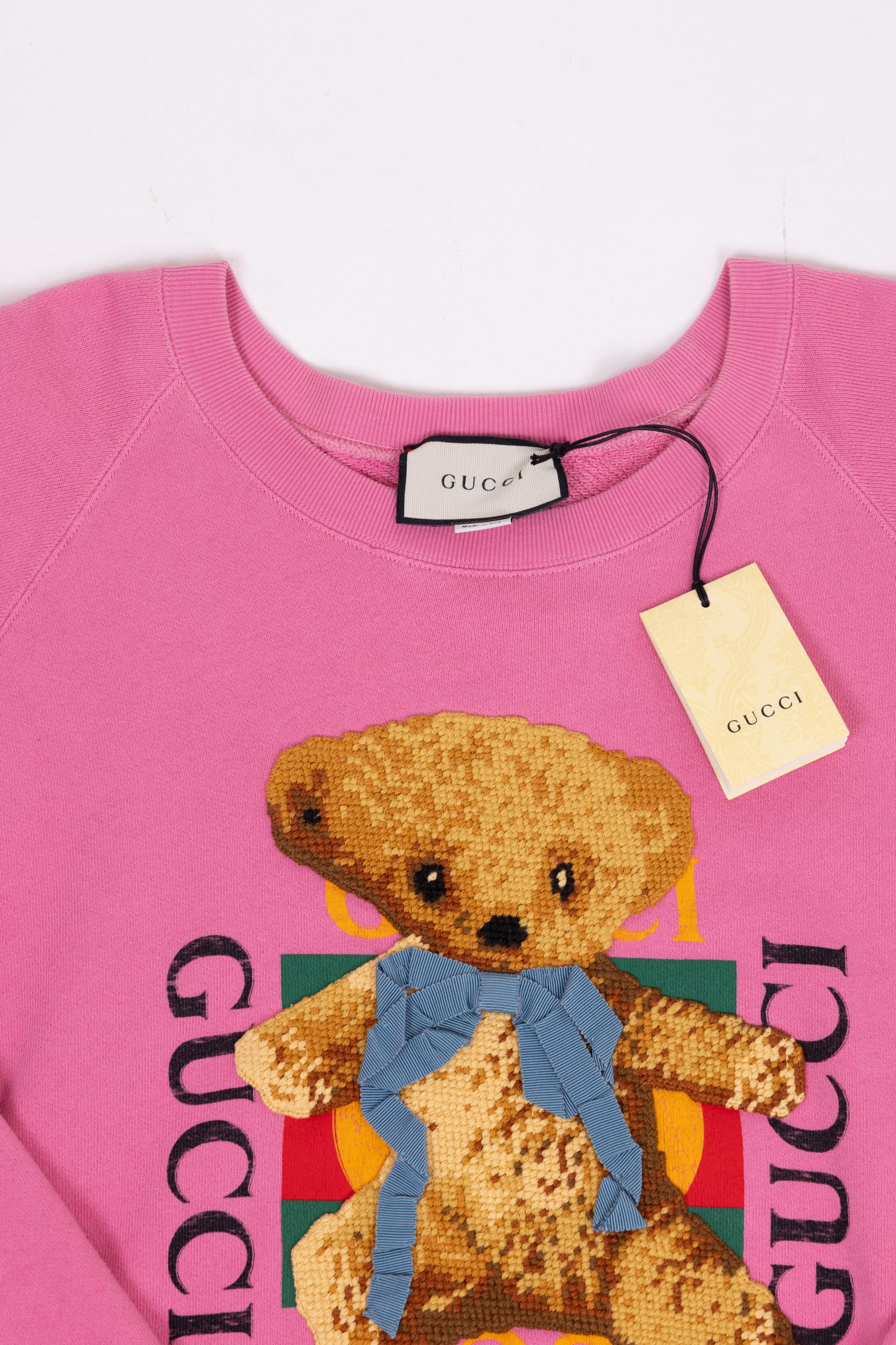 gucci gg felpa rosa orso