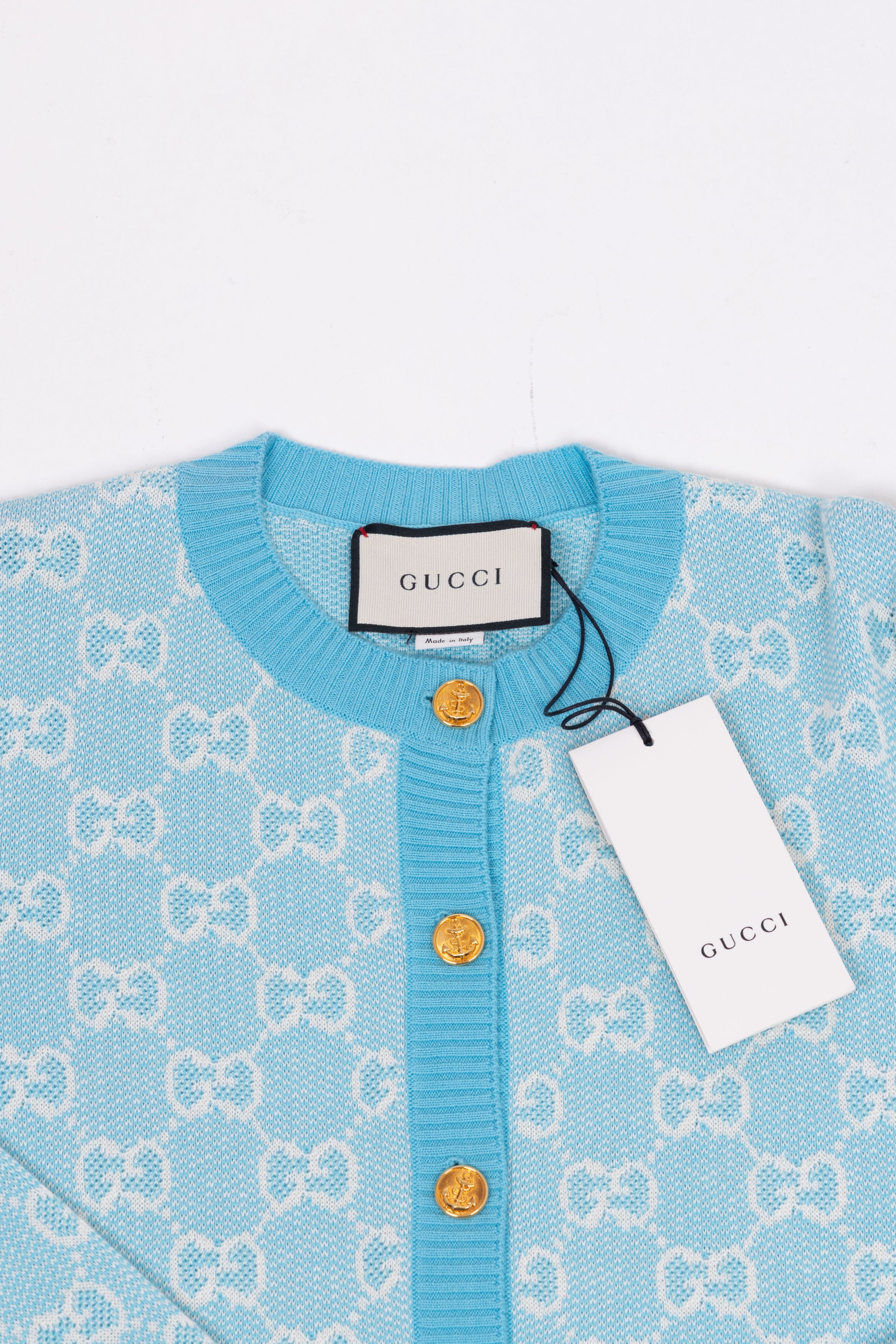 gucci cardigan azzurro