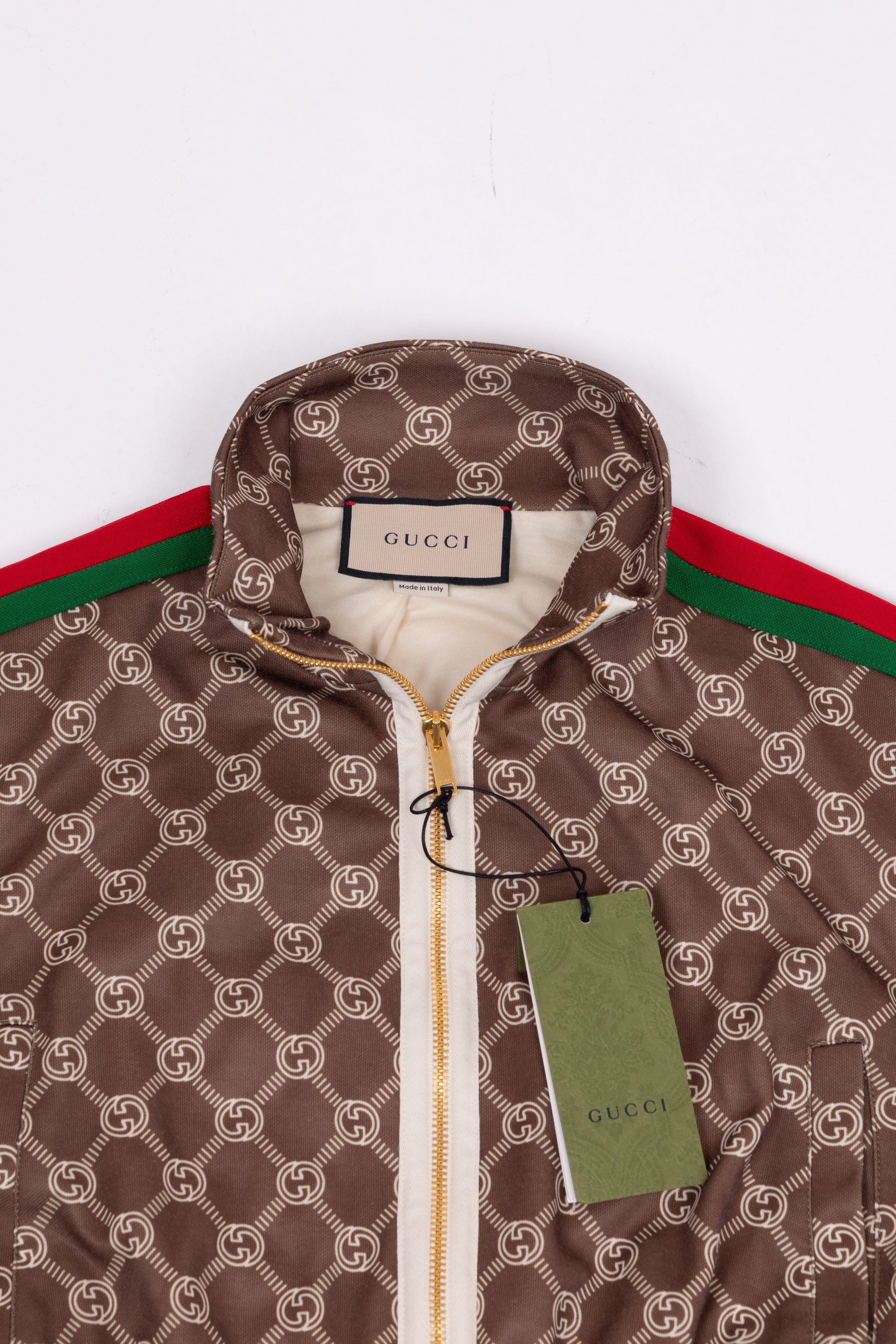 Gucci felpa crop gg marrone