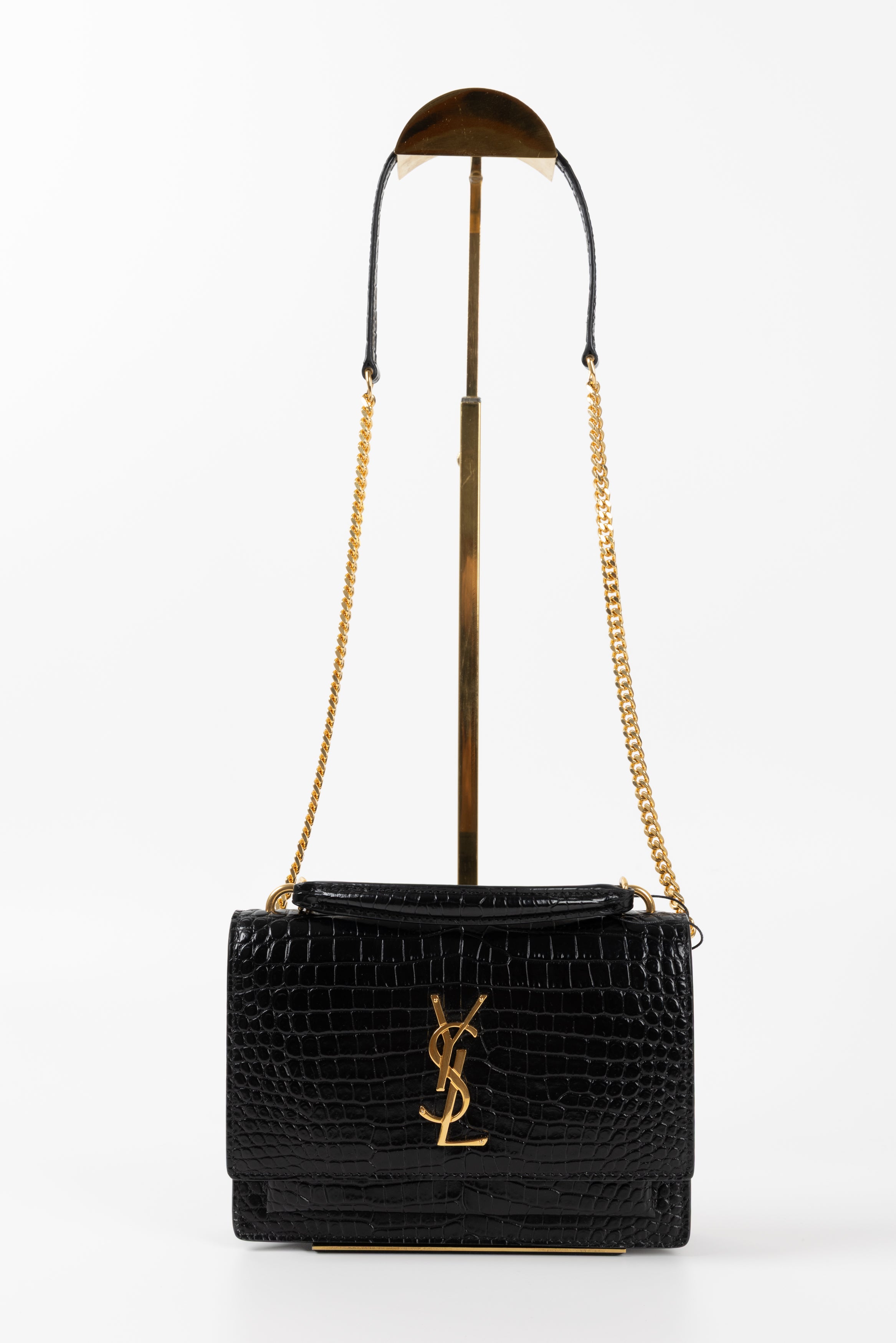 SAINT LAURENT SUNSET NERA IN STAMPA COCCO
