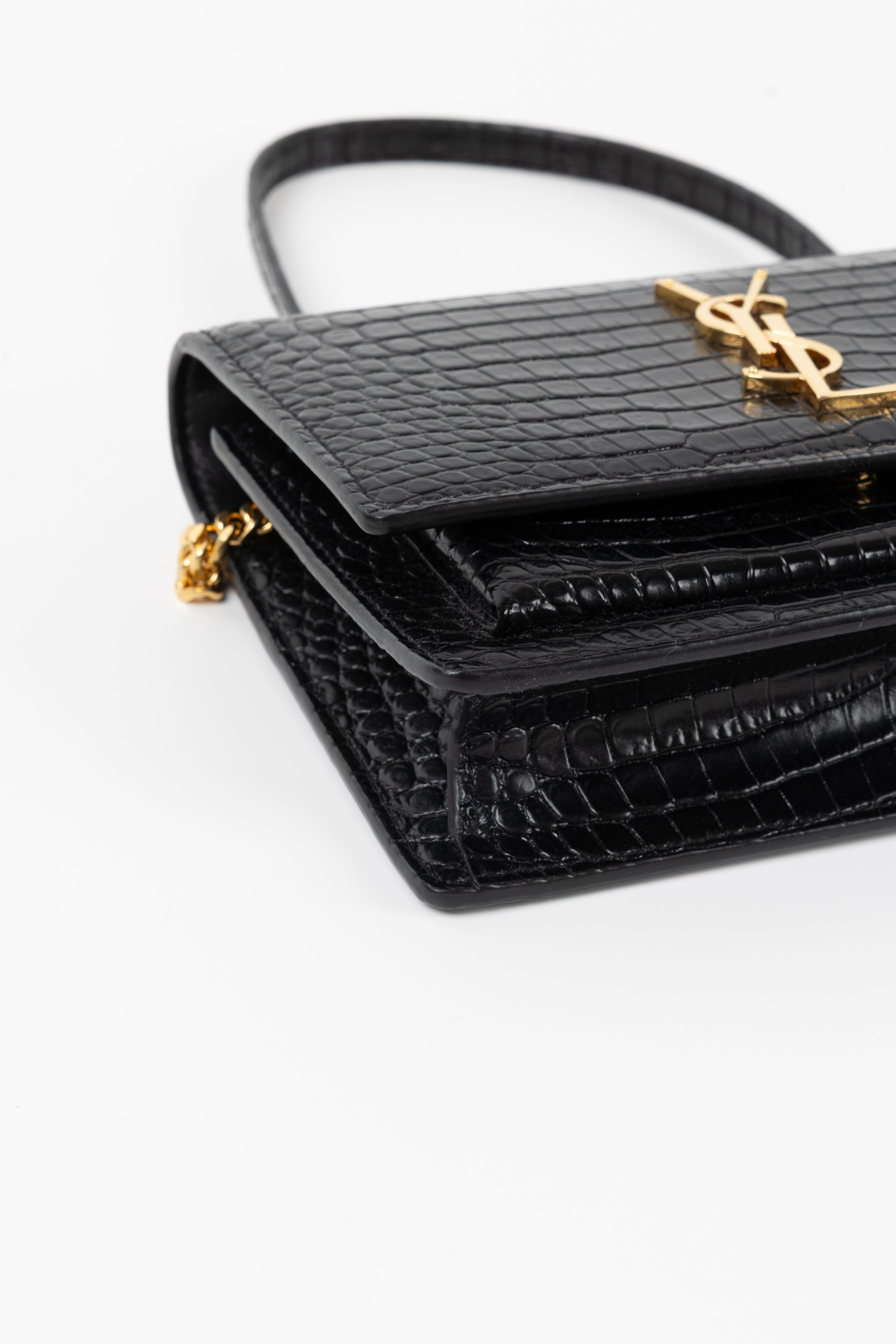 SAINT LAURENT SUNSET NERA IN STAMPA COCCO