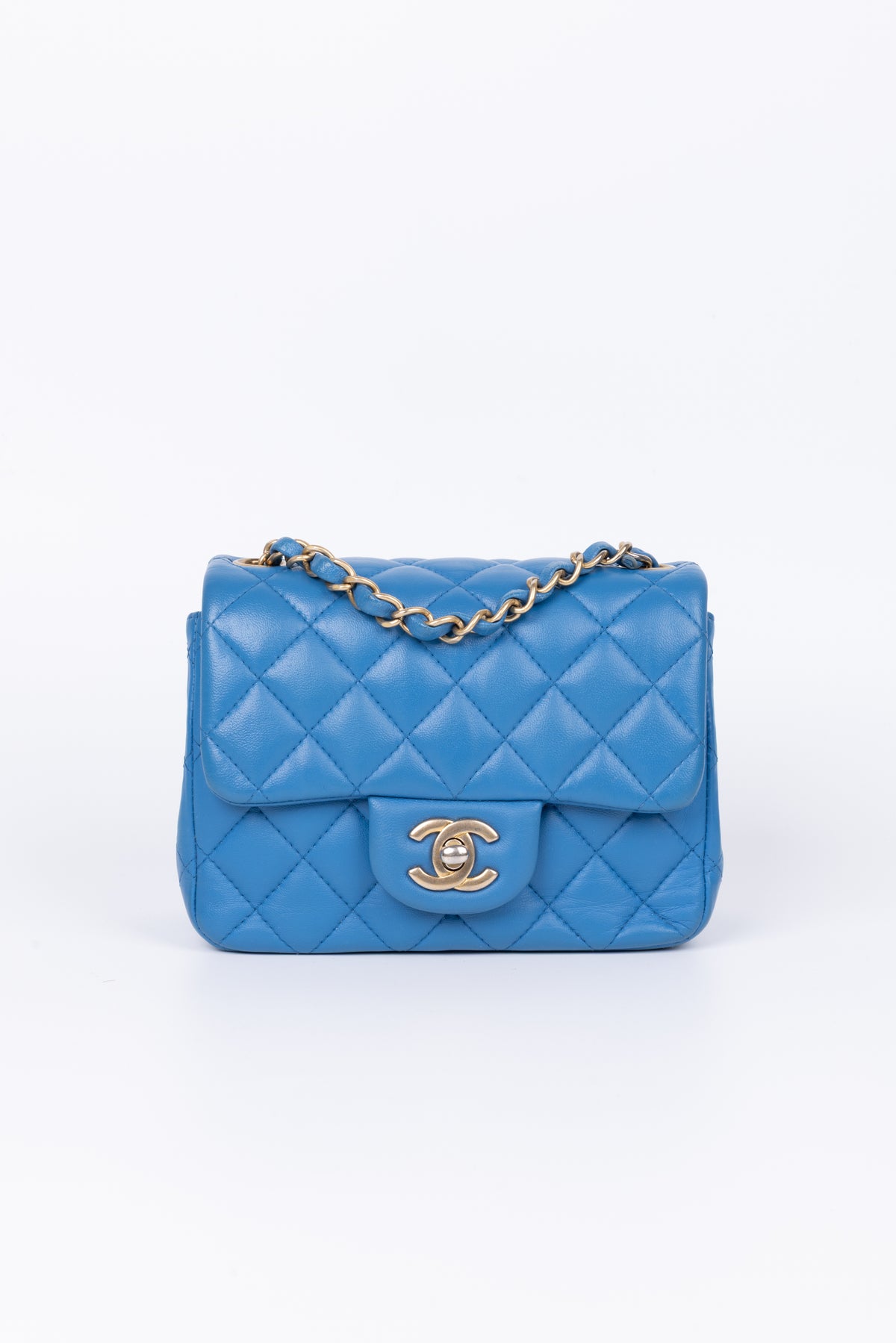 CHANEL MINI SQUARE BLU