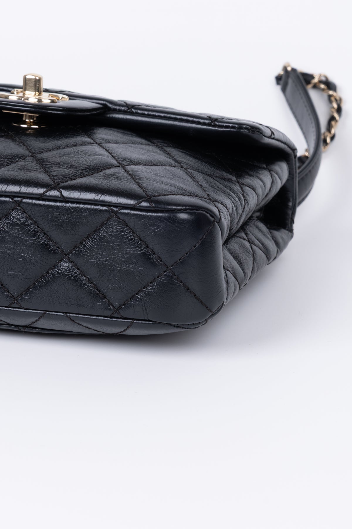 CHANEL TOP HANDLE CRUMPLED CALFSKIN