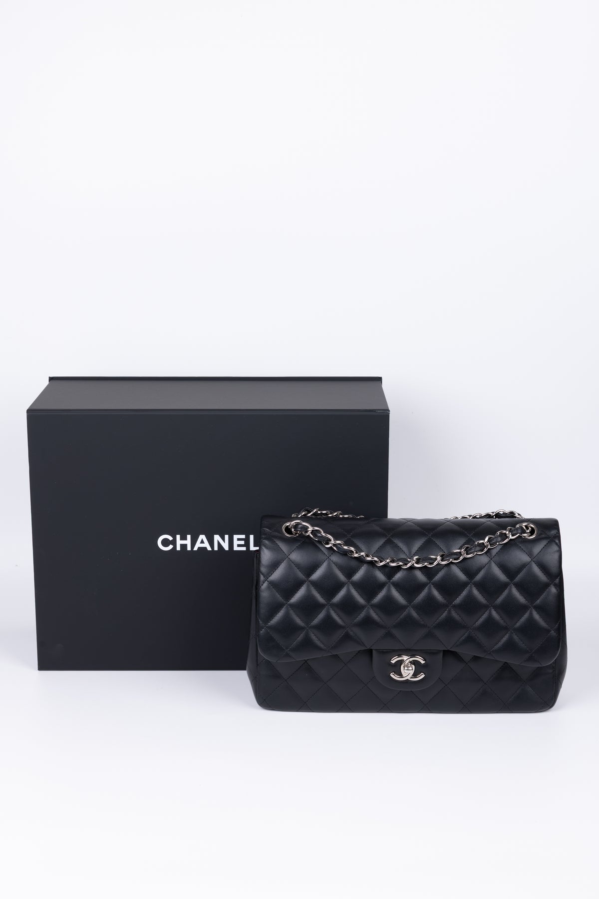 CHANEL JUMBO NERA \ ARGENTO
