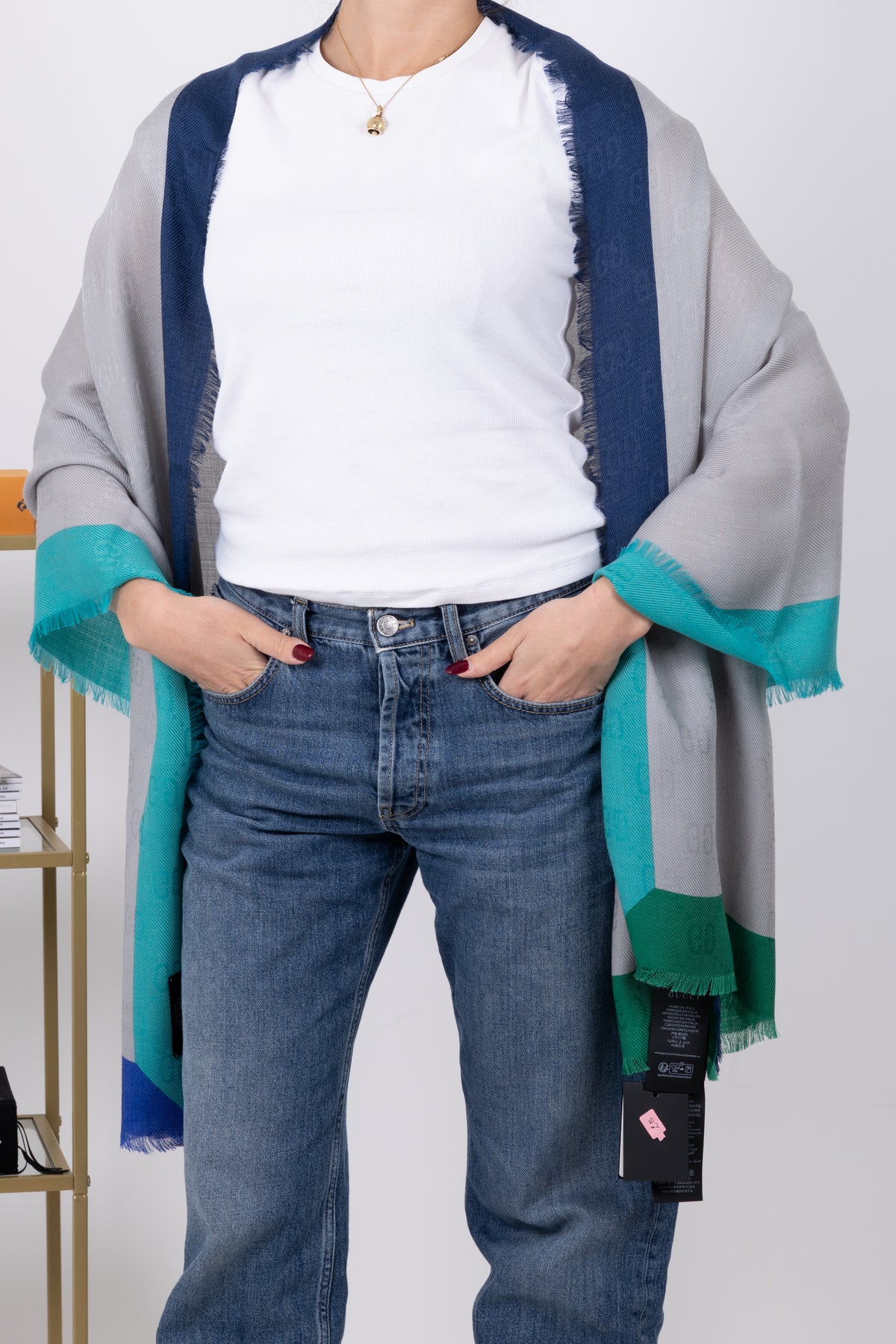 GUCCI  GG GRIGIA \ BLU \ TURCHESE ART 25