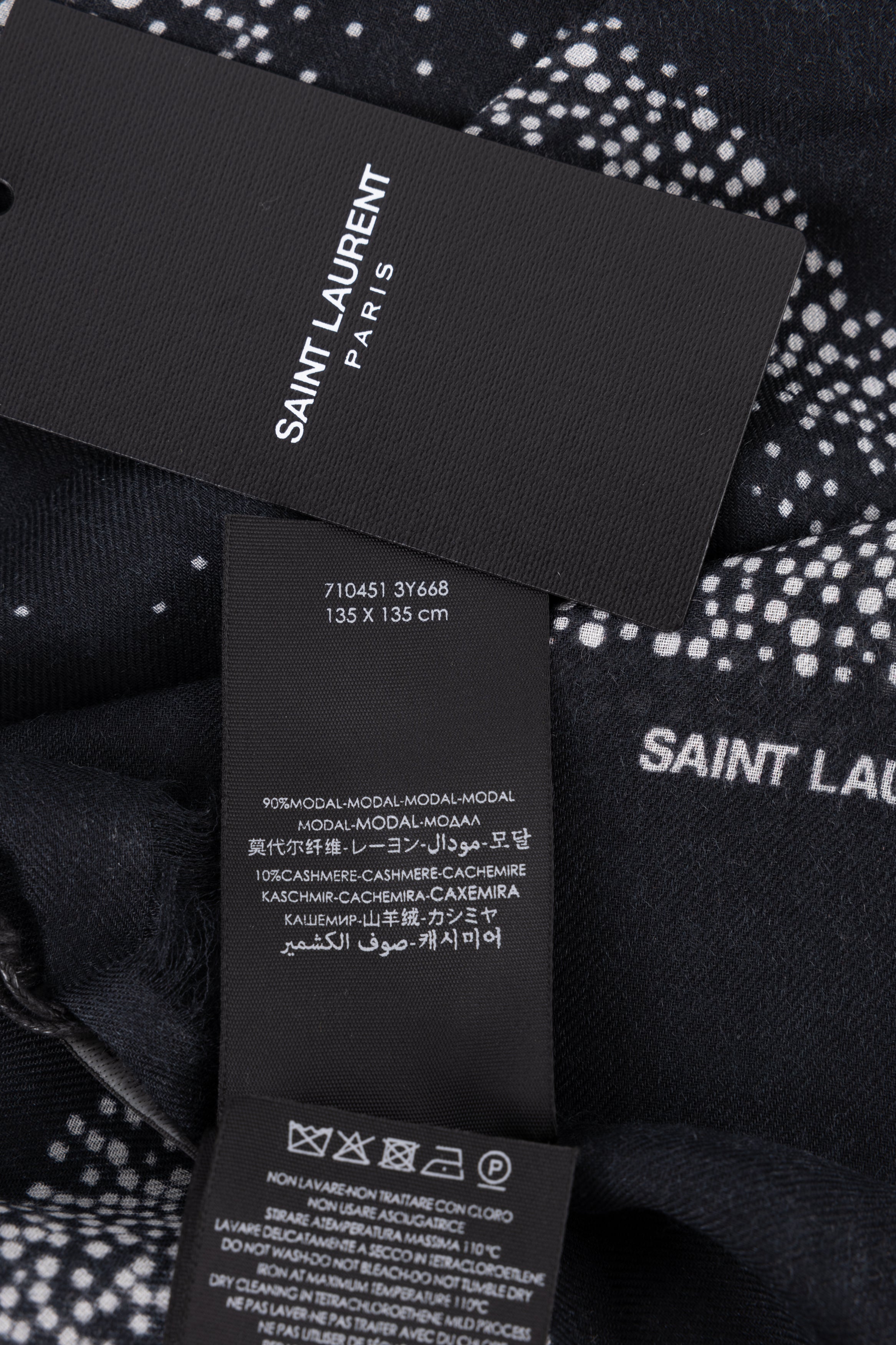 Saint Laurent Stola Pois Bianco/Nero